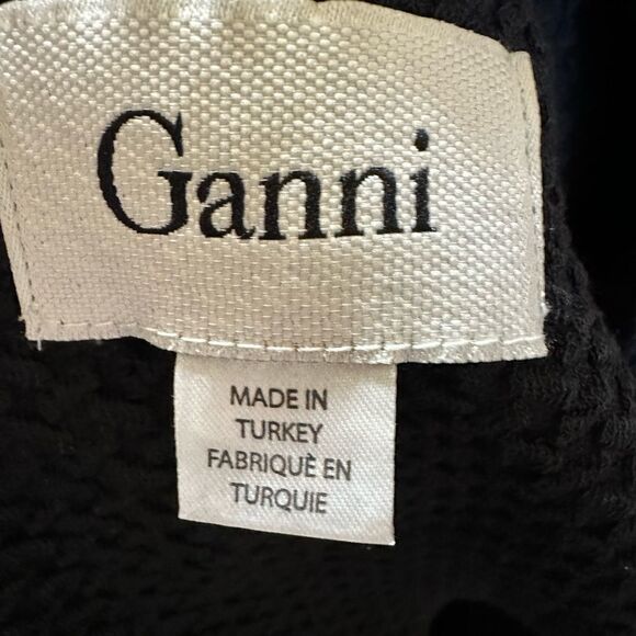 GANNI ANTHROPOLOGIE Women's Fulton Pleated Dress Black Size Small - Picture 3 of 14